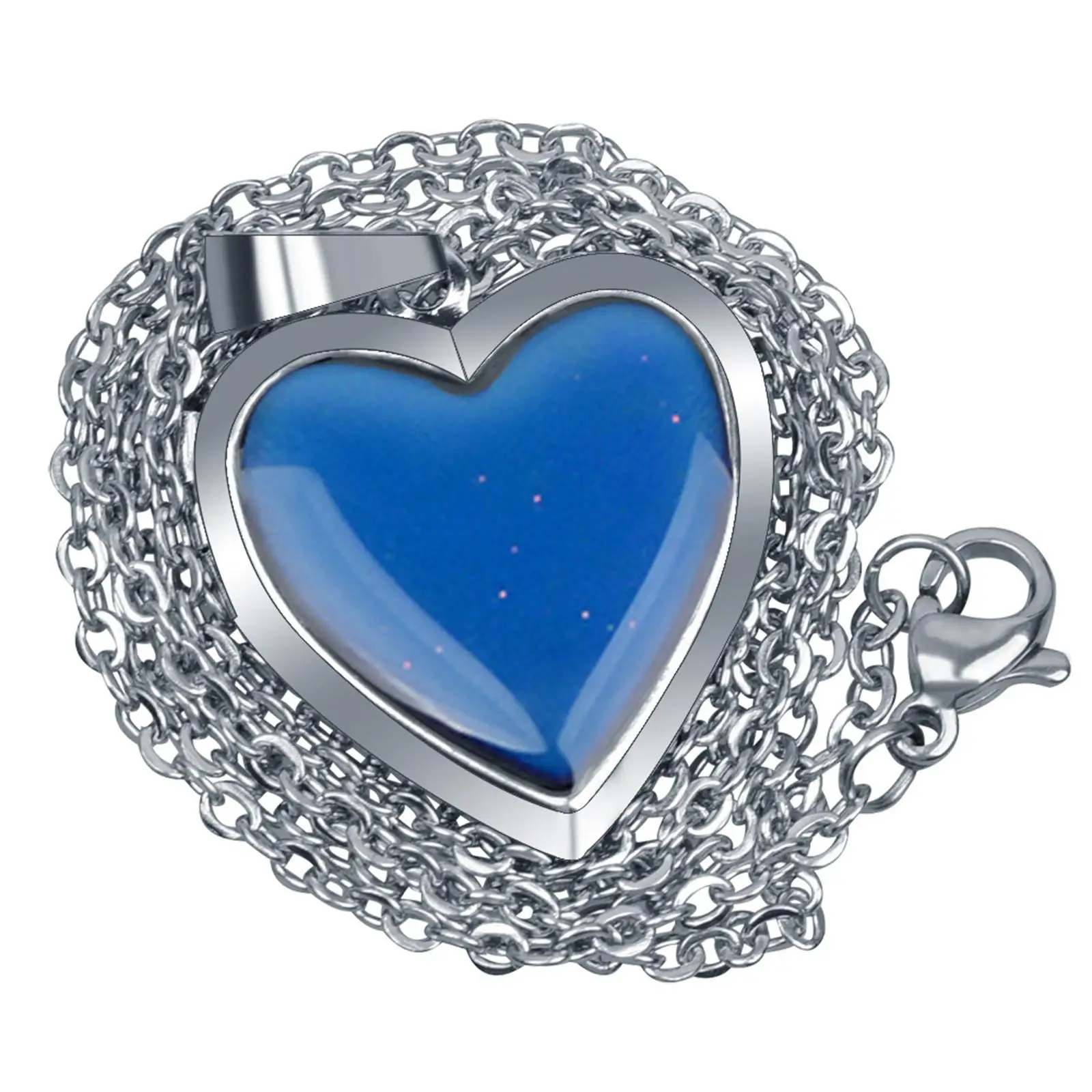 

Heart Shaped Mood Necklace Color Changing Statement Temperature Sensing Locket Pendant for Memorial Gifts Anniversary Women Her