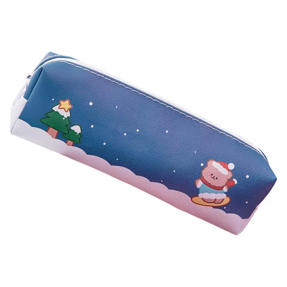 Christmas Pencil Bag Men Rabbit Pattern Zipper Closure Storage Bag Student Stationery Cosmetic Bag