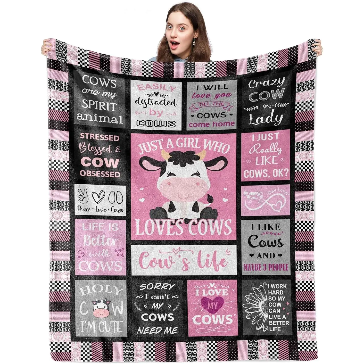 

Бросок для взрослых, подарки с коровой для женщин и девочек, подарки для любителей коровы, тематические подарки, вещи для коровы, подарок для влюбленных, вещи