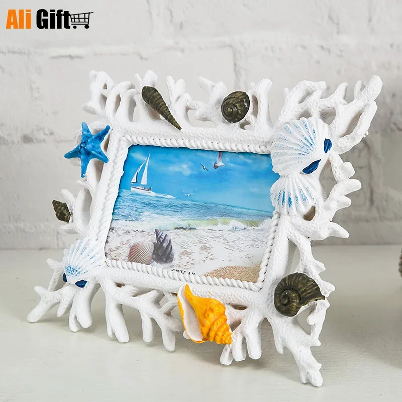 Wedding Creative Ocean Wind Coral Photo Frame 6 Inch Desktop Stage Photo Frame Mediterranean Pictures Frames