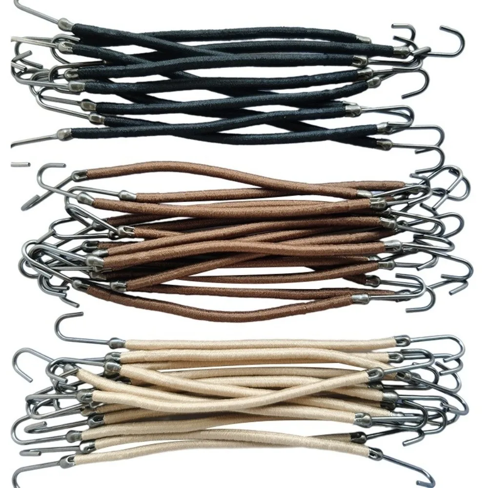5/10Pcs Rubber Elastic Hook Ponytail Clip Coiled Hair Hook Fixed Rubber Band Double Hooks Hair Bands High Elastic Design