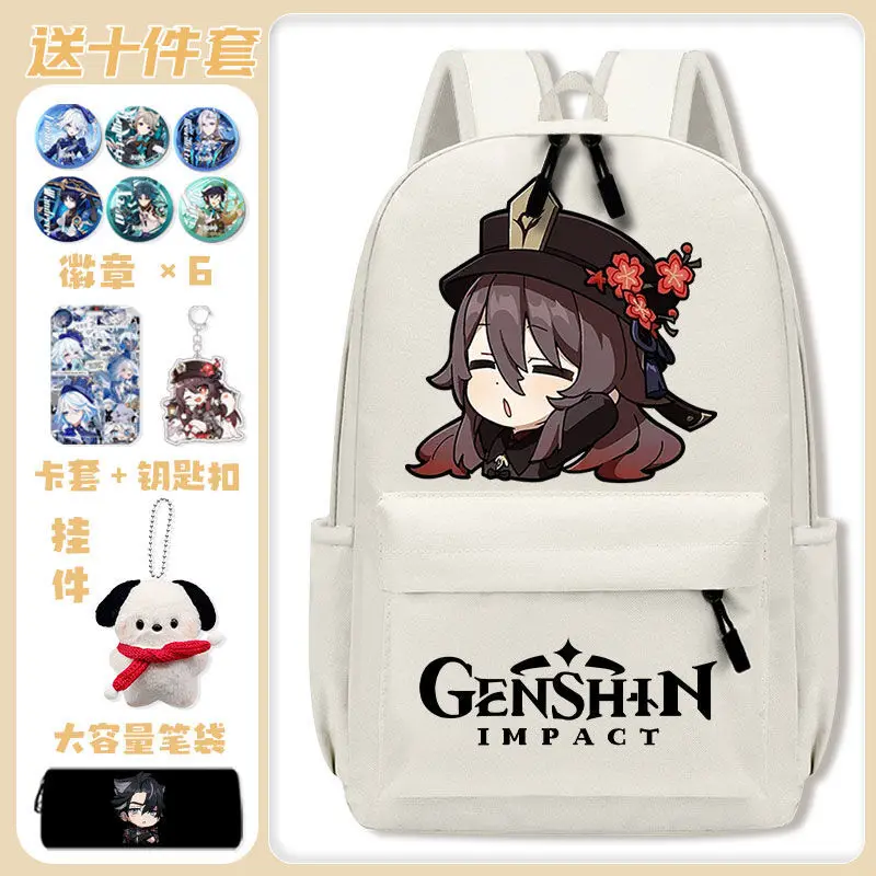 Genshin Impact New Lightweight Large Capacity Backpack For Middle Girls Boys Third To Sixth Grade Elementary School Students Ani