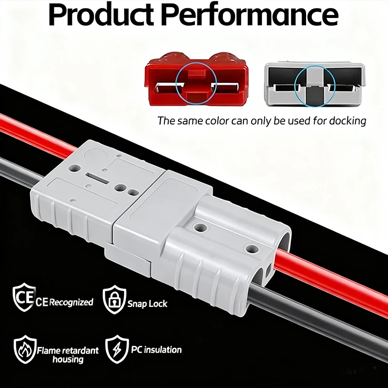 AGASHE 1 Satz 2 50 A Batterieadapter, Kabel mit O-Anschlüssen – Ladestecker für Elektrostapler, 12-V-Windenanhänger-Anschluss-Set – Detail 1