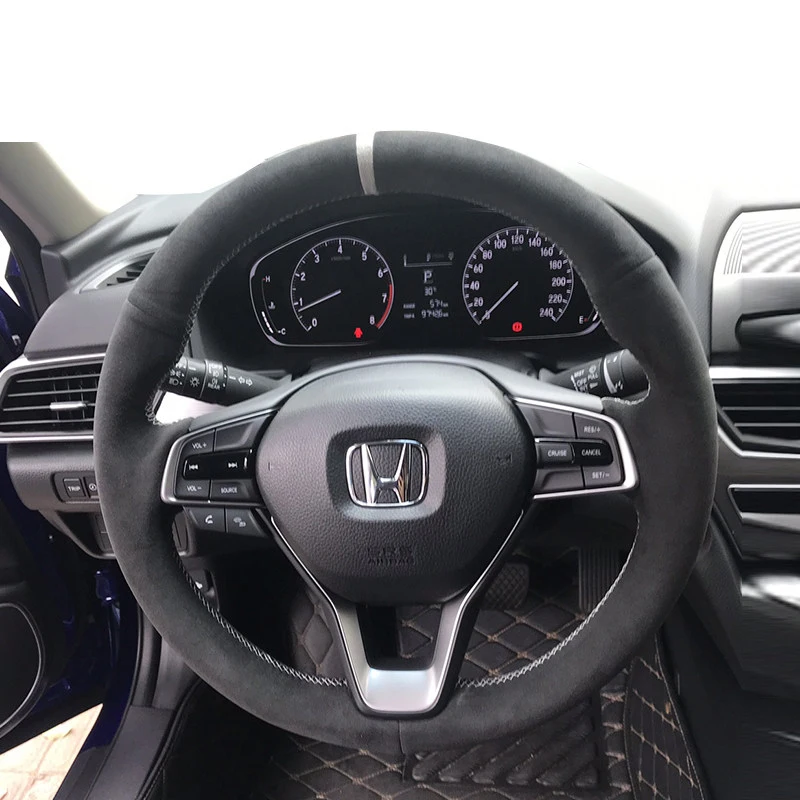 Suede Car Steering Wheel Braid Cover for Honda Accord 10 2018-2022 Odyssey 2021-2026 City 2023-2025 Interior on steering wheel