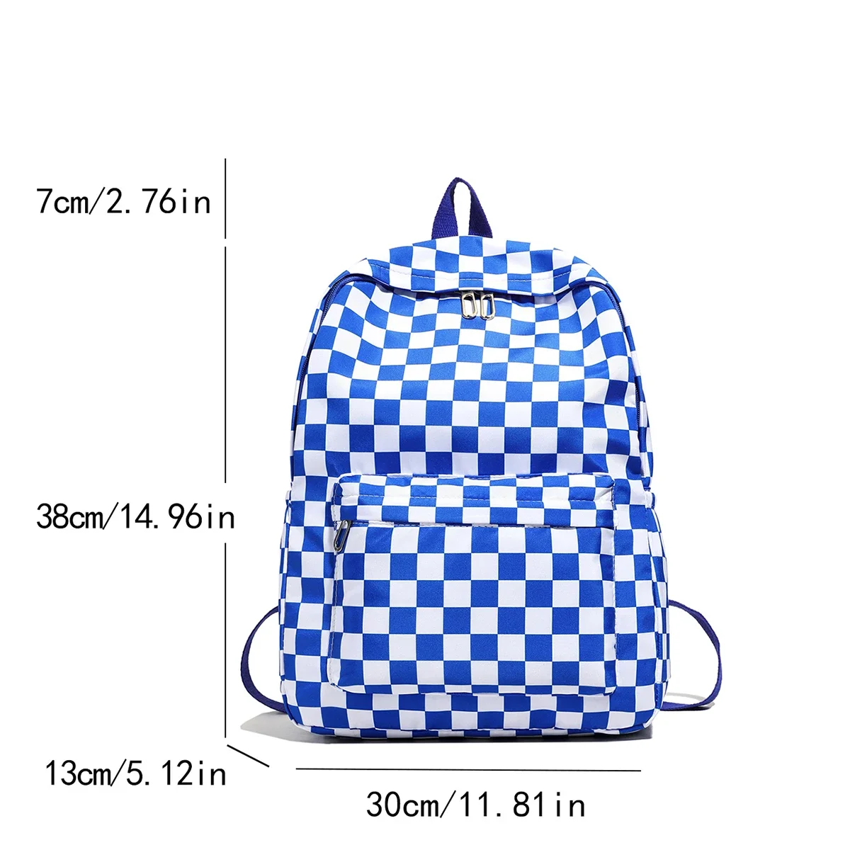Campus Commute Essentials Checkerboard Laptop Backpack for Women Fashion Print Crossbody Set Multi Pocket Adjustable Straps