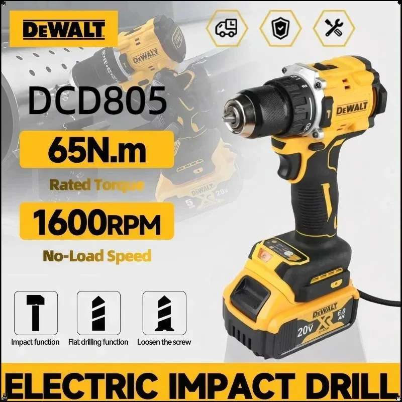 글로벌 항공 배송 DEWALT DCD805 20V 전동 공구 브러시리스 임팩트 드릴 무선 전동 드라이버 다기능 핸드 드릴
