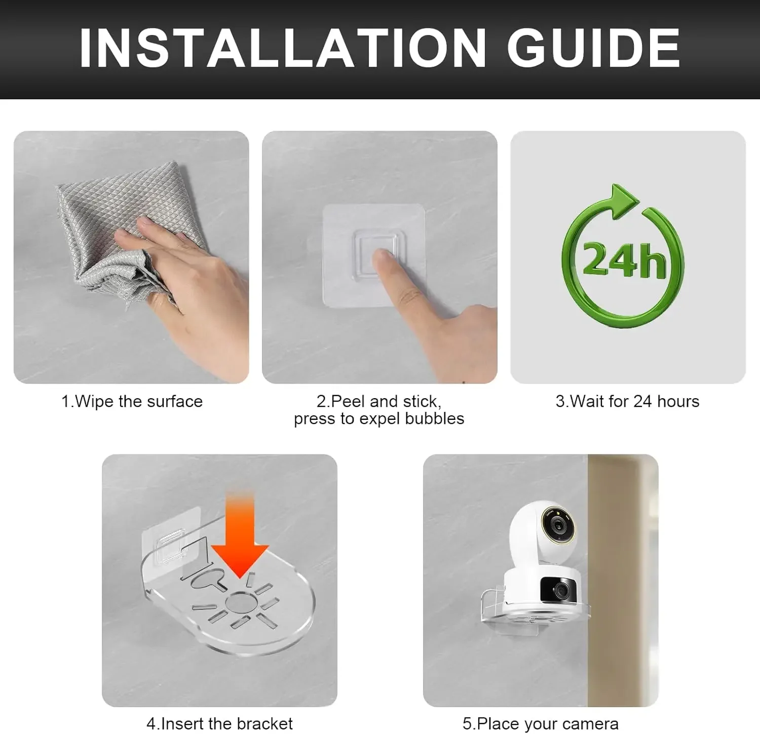 1/2Pcs Mini Punch-Free Security Surveillance Camera Stand Home Self-Adhesive Drill-free Fixer Traceless Wall-Mounted Bracket New - view 6