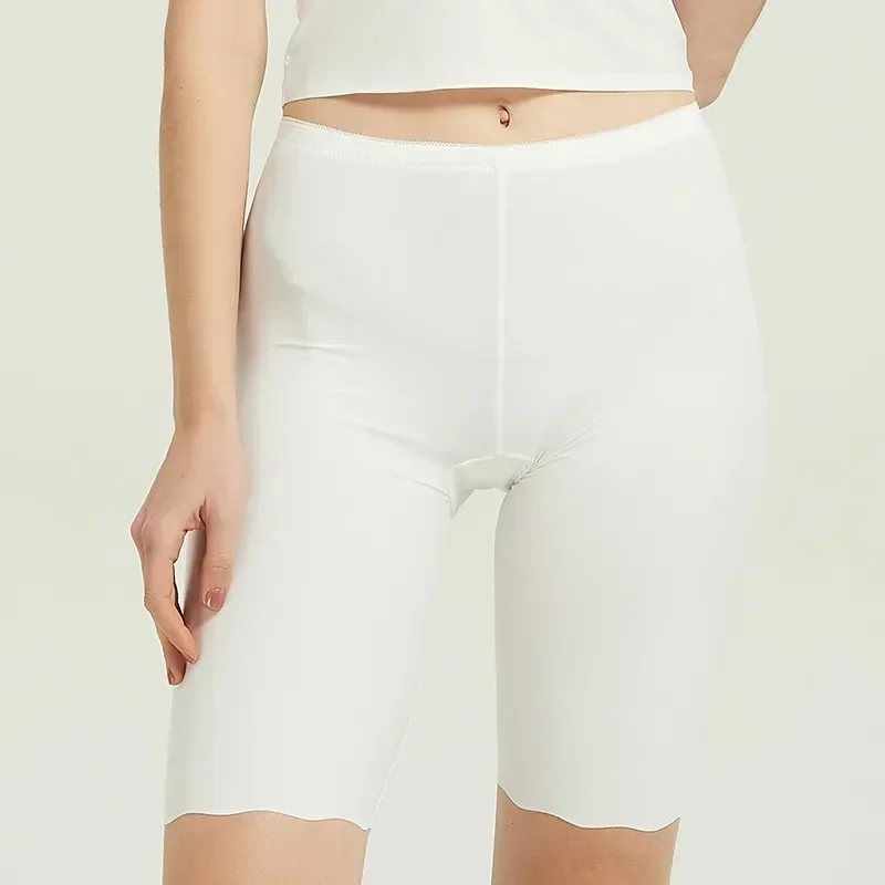 

Female 45-120 Shorts Summer Underskirt Silk Pants Waist Chafing Seamless Ice Short Thin Plus Mid Size Safety Boxer Women KG