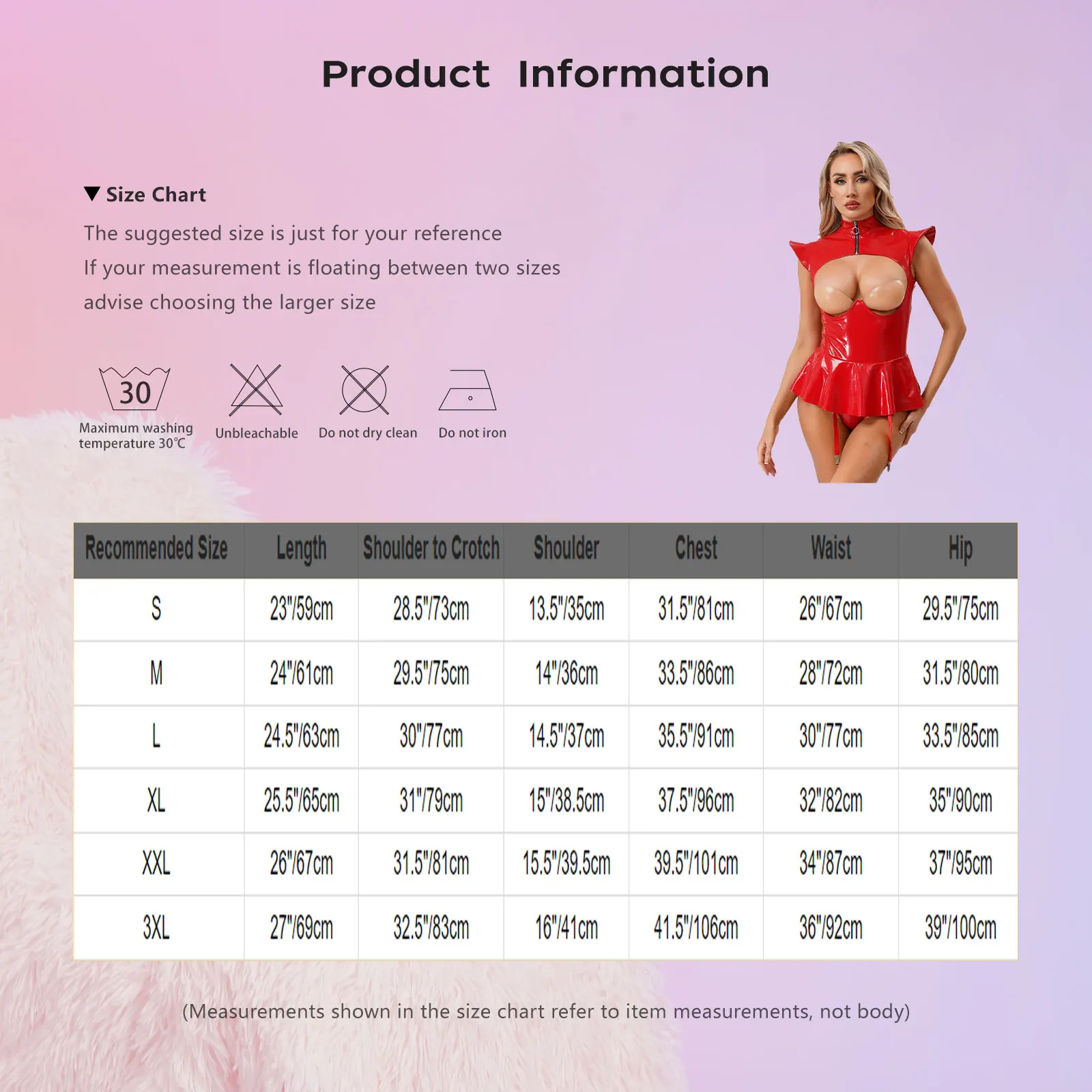 Womens Glossy PU Leather Bodysuit Fly Sleeve Hollow Out Push Up Underwire Ruffled Hem Garters Jumpsuit Clubwear for Night Party