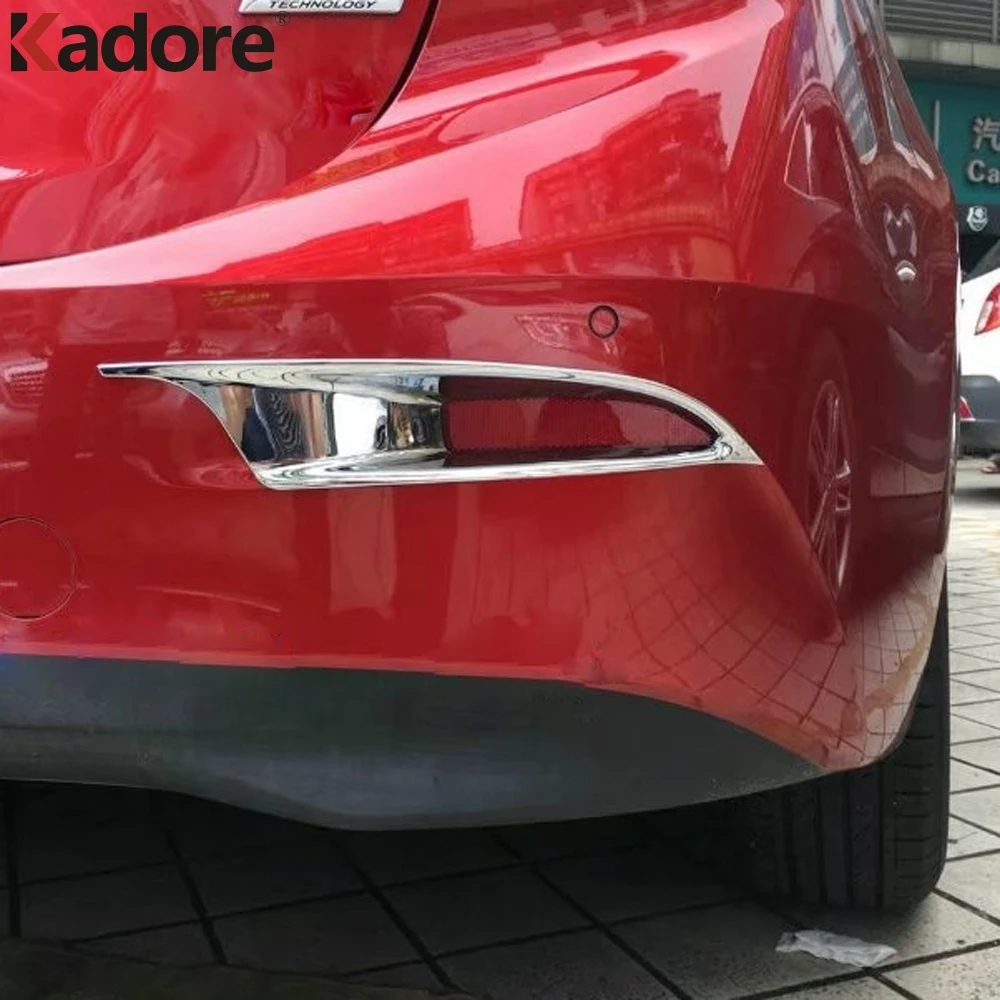 

For Mazda 3 Axela 2017 2018 Sedan Chrome Car Rear Bumper Fog Light Lamp Cover Trim Tail Foglight Bezel Trims Accessories
