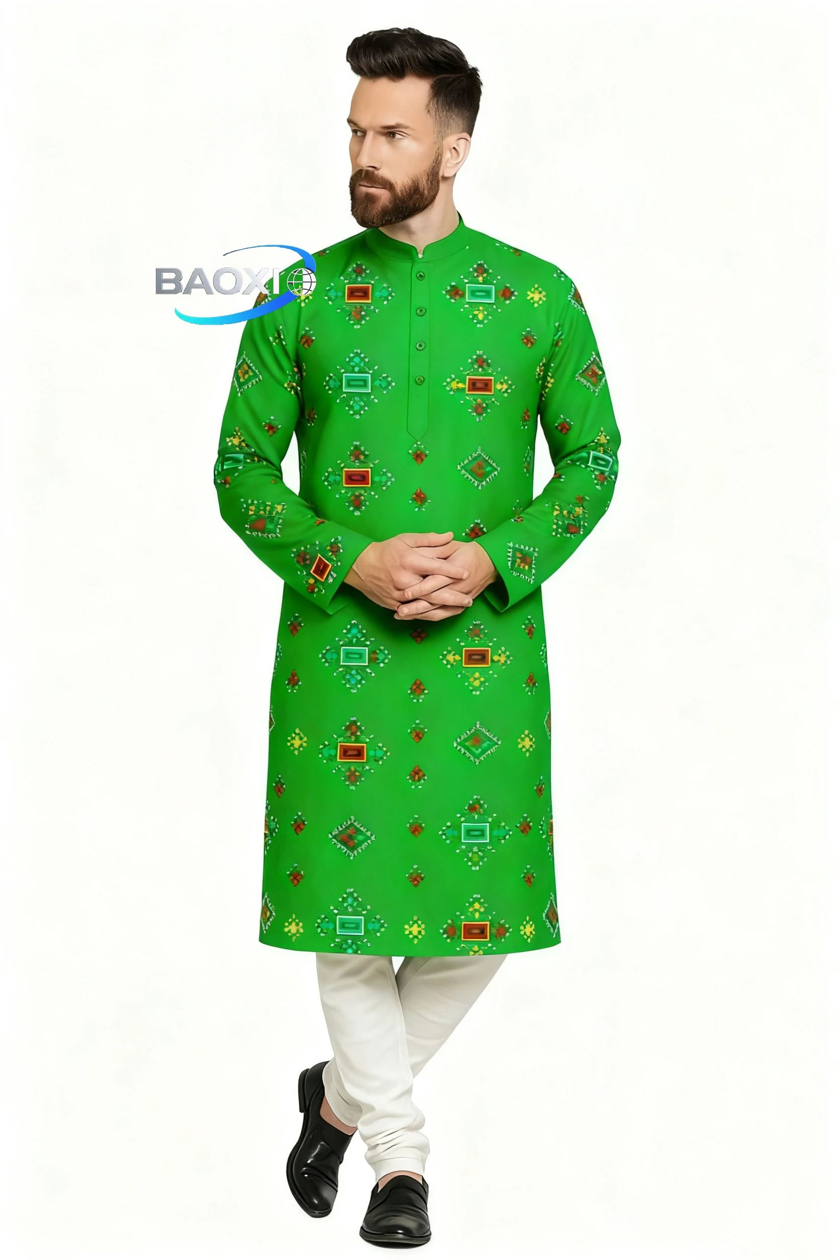 Men's printed pattern kurta vardha fashionable and comfortable fit regular robe suitable for all occasions ethnic clothing