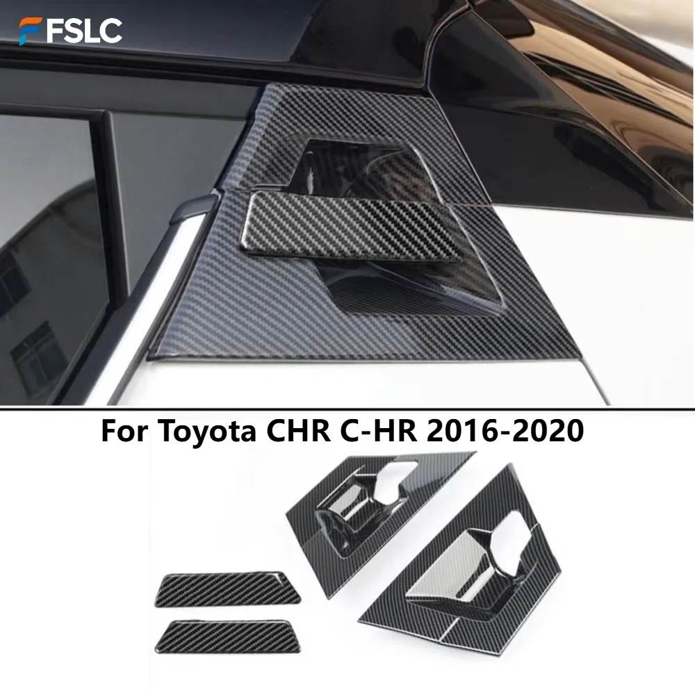 

⭐Genuine⭐ Car Upgrade For Toyota C-HR 2016-2020 Front Rear Door Handle Bowl Cover Carbon Fiber Protective Trim Sticker 4pcs