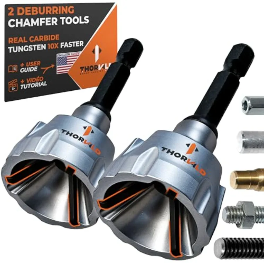 

External Chamfer Tool with Tungsten Carbide Blade - Deburr Tool for All Thread All Metal Rod Pipe PVC 3D Printing - 1/8" to 3/4