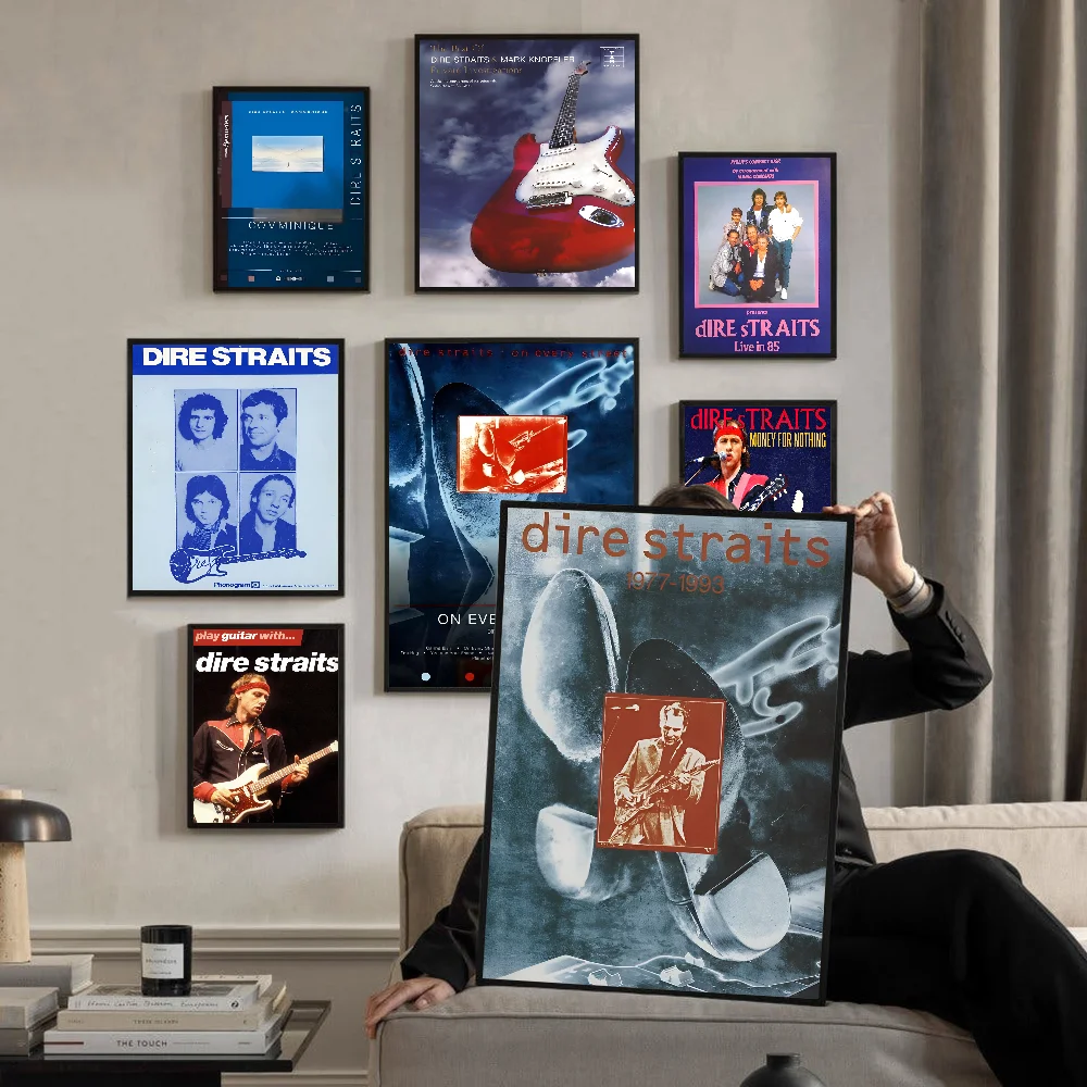 D-Dire S-Straits Singer Whitepaper Poster Waterproof Paper Sticker Coffee House Bar Posters Wall Stickers