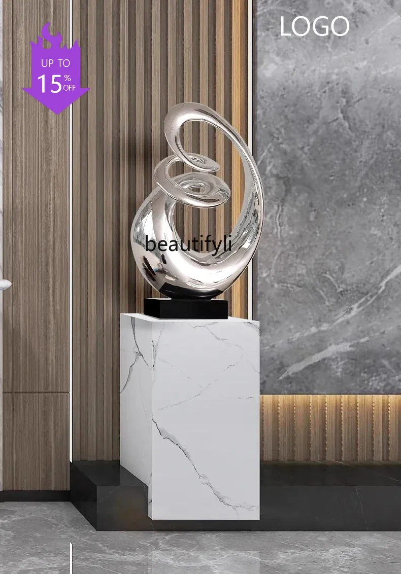 Modern minimalist resin marble sculpture ornament entrance hall lobby decoration6239