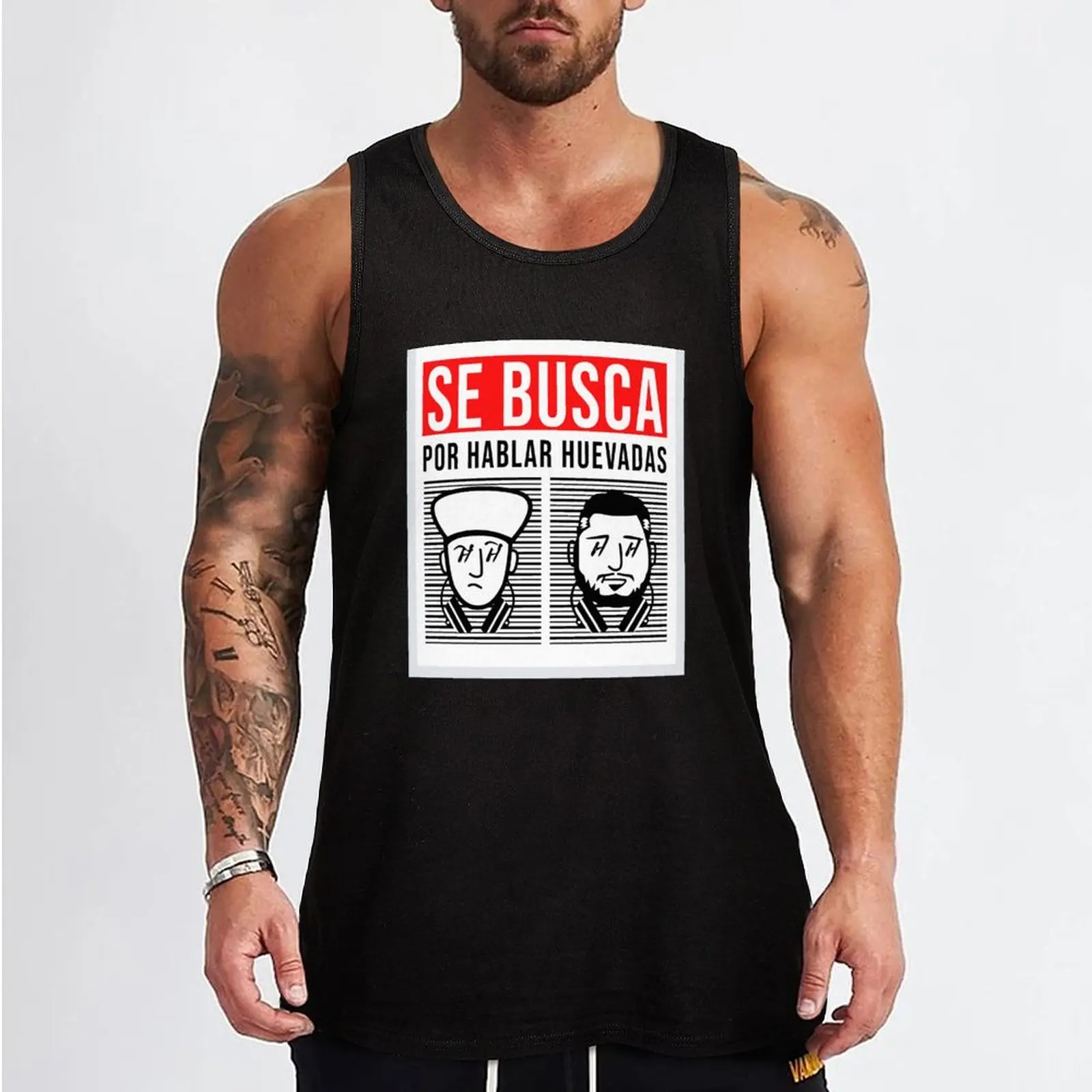 SE BUSCA POR HABLAR HUEVADAS (HABLANDO HUEVADAS) Tank Top Men's cotton t-shirt gym clothing