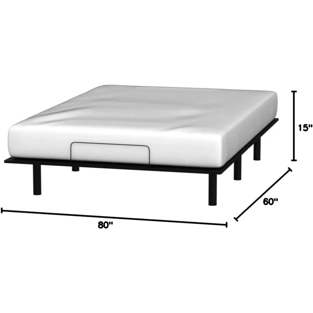 Essential Adjustable Bed Base, Easy Assembly, Head and Foot Lift, Memory Positions, Zero Gravity, Wireless Remote