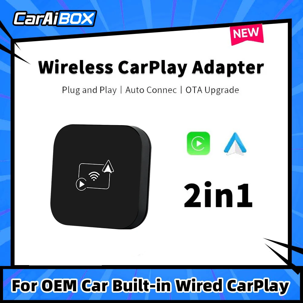 

CarAIBOX 2in1 Wireless Carplay Wireless Android auto Plug and Play For Original Car With Wired Carplay or Android auto