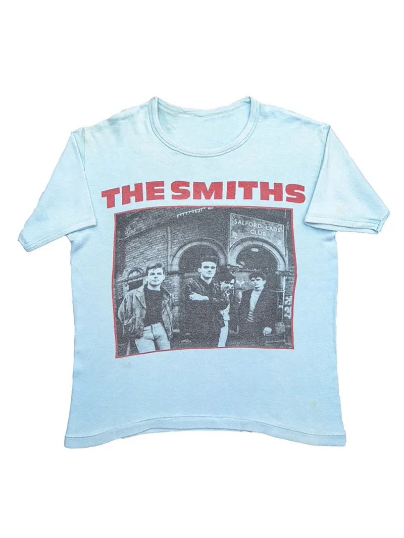 Smiths Band American Retro High Street Loose Fit ort Sve ex Straight Spray T-irt Breathable Sweat Absorbent Cotton...
