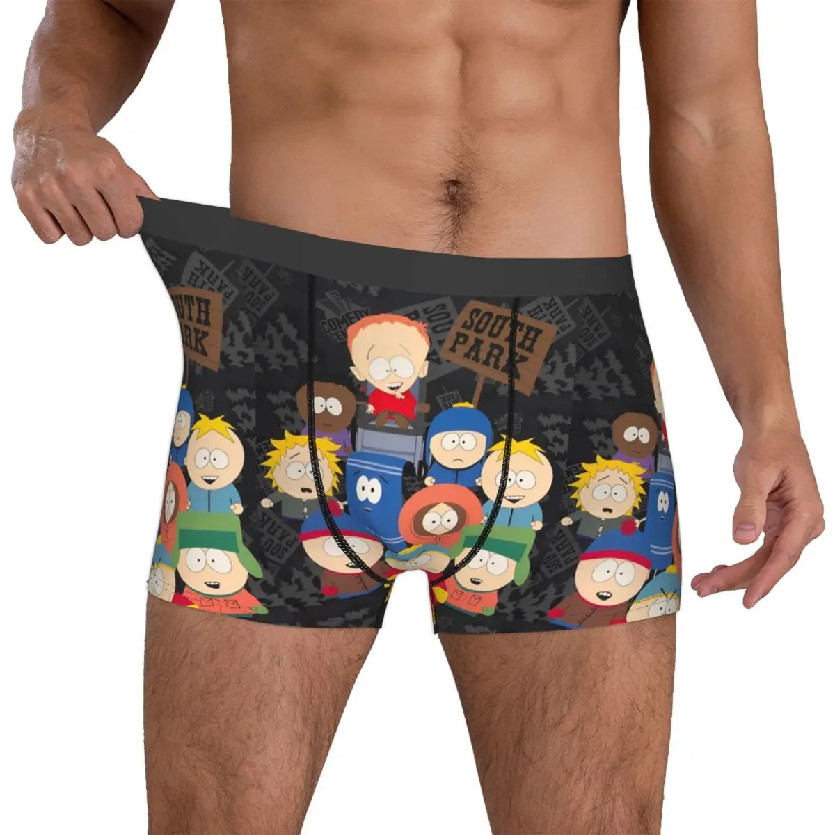 Men's Southpark All Characters Underwear Funny Cartoon Funny Boxer Shorts Panties Male Breathable Underpants S-XXL