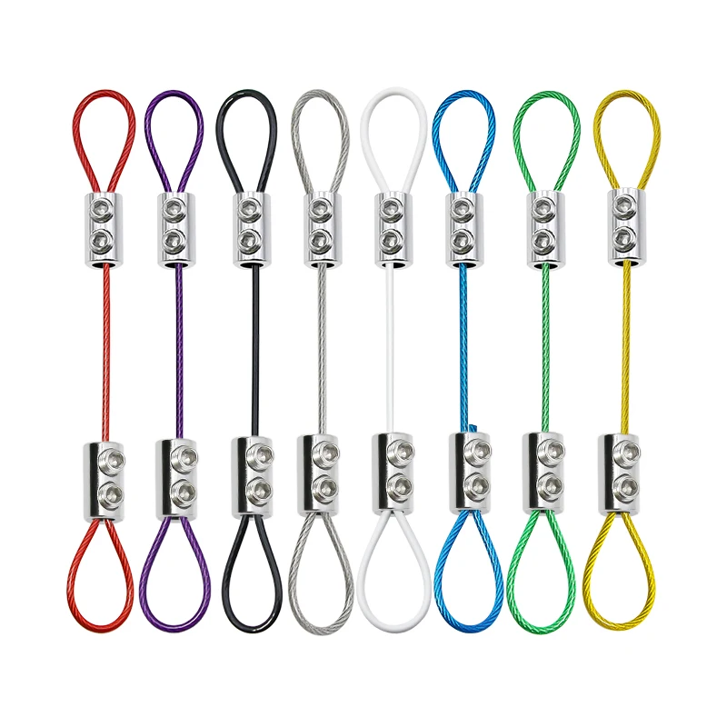 

4PCS 2mm coated rope, 304 stainless steel wire rope, adjustable suspension rope for hanging pictures/lamps