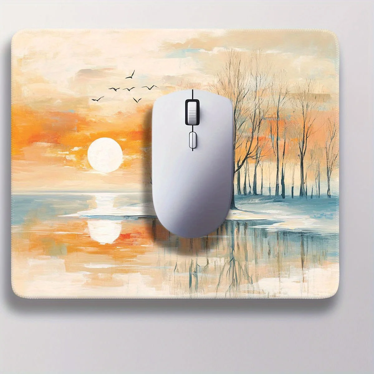 Antislip rubberen basis van de herfstlandschap game-muismat met Ice Lake Sunset-ontwerpen zijn geschikt voor zowel thuis- als kantoorgebruik