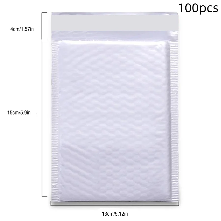 100 stuks witte bubbelenveloppen met bubbelbuffer en antibotsing zelfklevende afdichtingsstrips voor expresverpakkingen