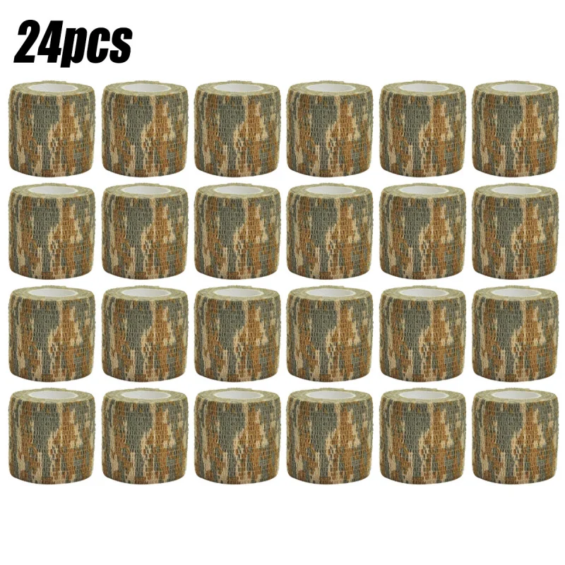 3/6/12/15/24 pcs desert Elastic Outdoor Hunting Camouflage Stealth Tape Waterproof Wrap Durable Self Adhesive Elastic Bandage