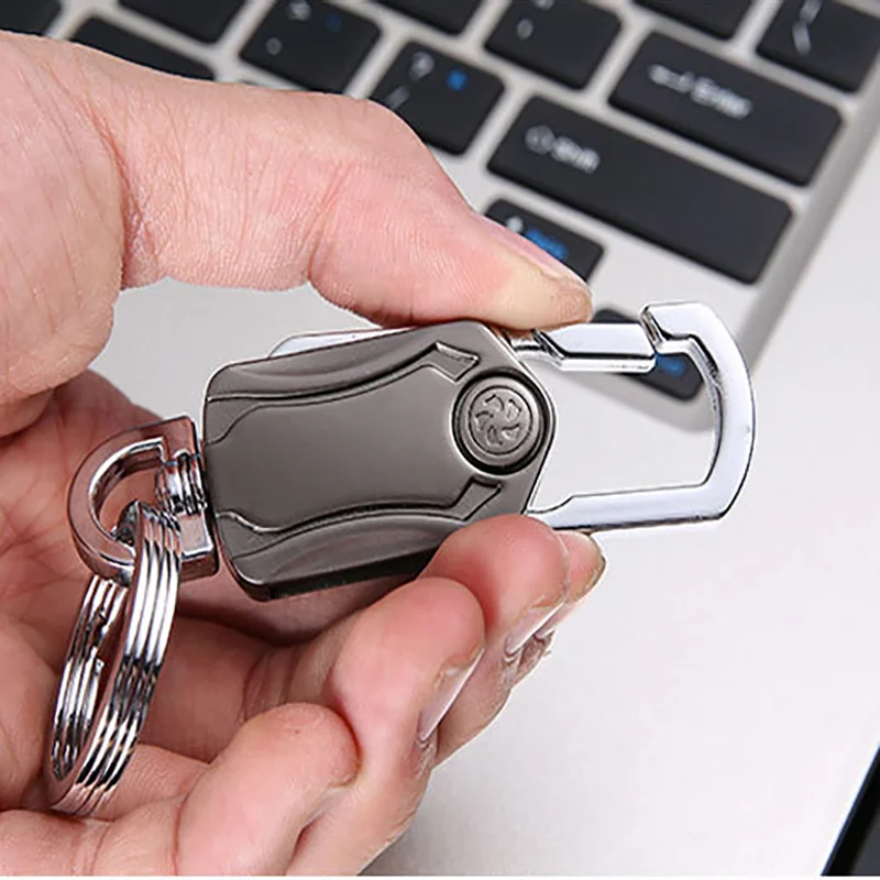 Multifunctional Heavy Duty Keychain Corkscrew Cool Keychain 360 Degree Bearing Silent Rotation Design Key Ring Men's Fashion Key