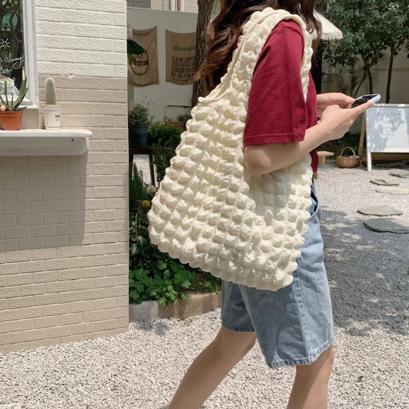 Bolsa de moda feminina para axilas de inverno, bolsa de ombro plissada em nuvem