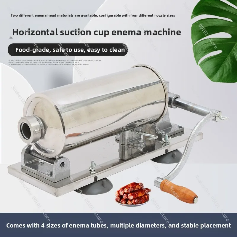 Household Horizontal Sausage Stuffer Large Capacity Suction Cup Base Stainless Steel Manual Sausage Making Machine