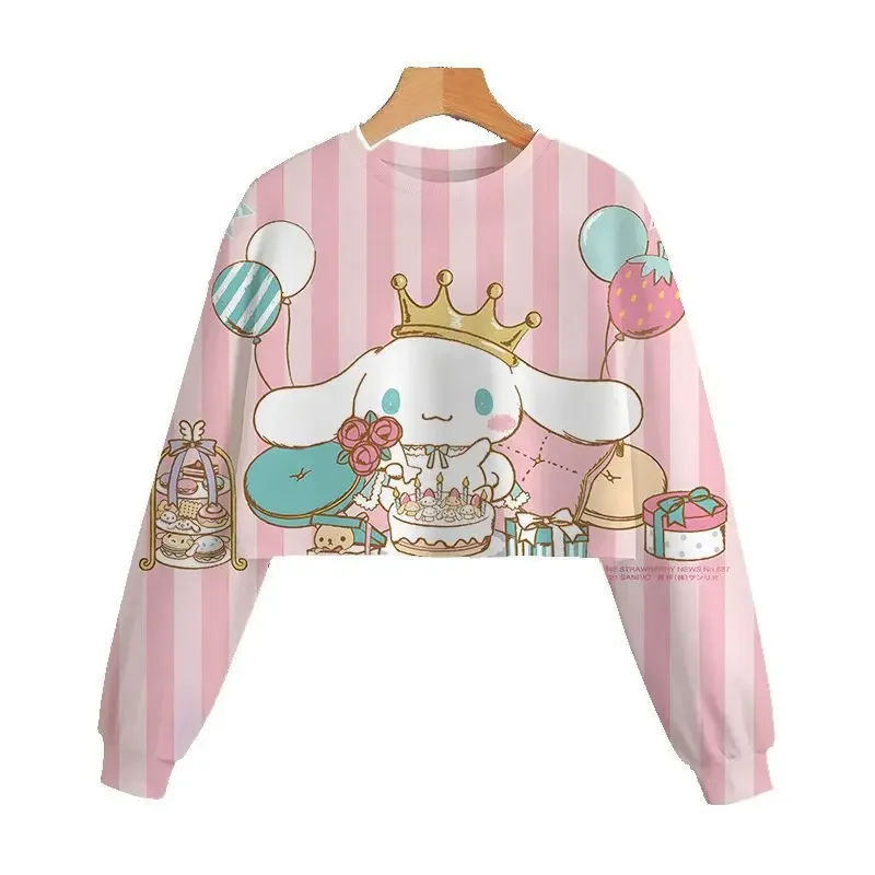 

Sanrio Kuromi Cartoon Hoodie Children's Autumn Winter New Pullovers Fashion Casual Cute Kids Clothing Girl Long Sleeve Tops 2024