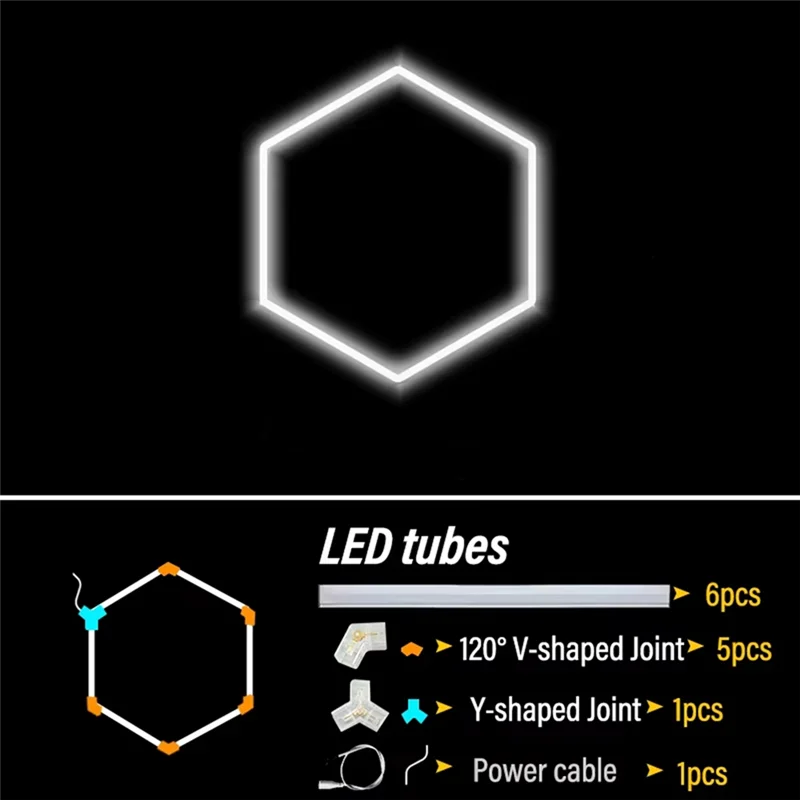 BAAR-Honeycomb Led DIY Garage Licht Hexagon Led Lamp Buis Voor Show Auto Body Repair Gym 220V