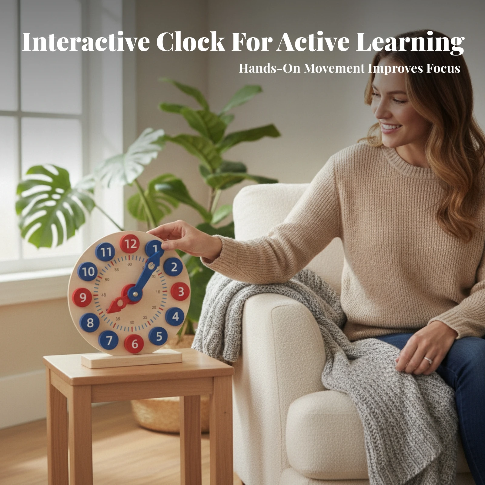 educational-toy-printed-minute-marks-red-and-blue-movable-hands-wooden-teaching-clock-wooden-learning-clock-for-children