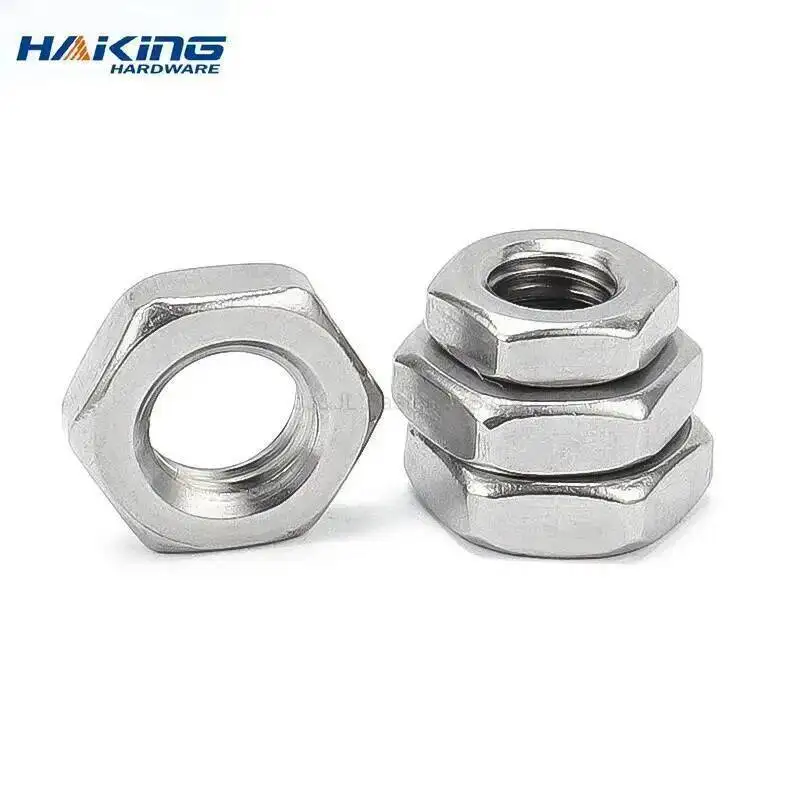 

2-25pcs Steel Nut M2.5 M3 M4 M5 M6 M8 M10 M12 M14 M16 304 A2-70 Stainless Steel Flat Hex Hexagon Thin Nut Jam Nut DIN439 GB6172