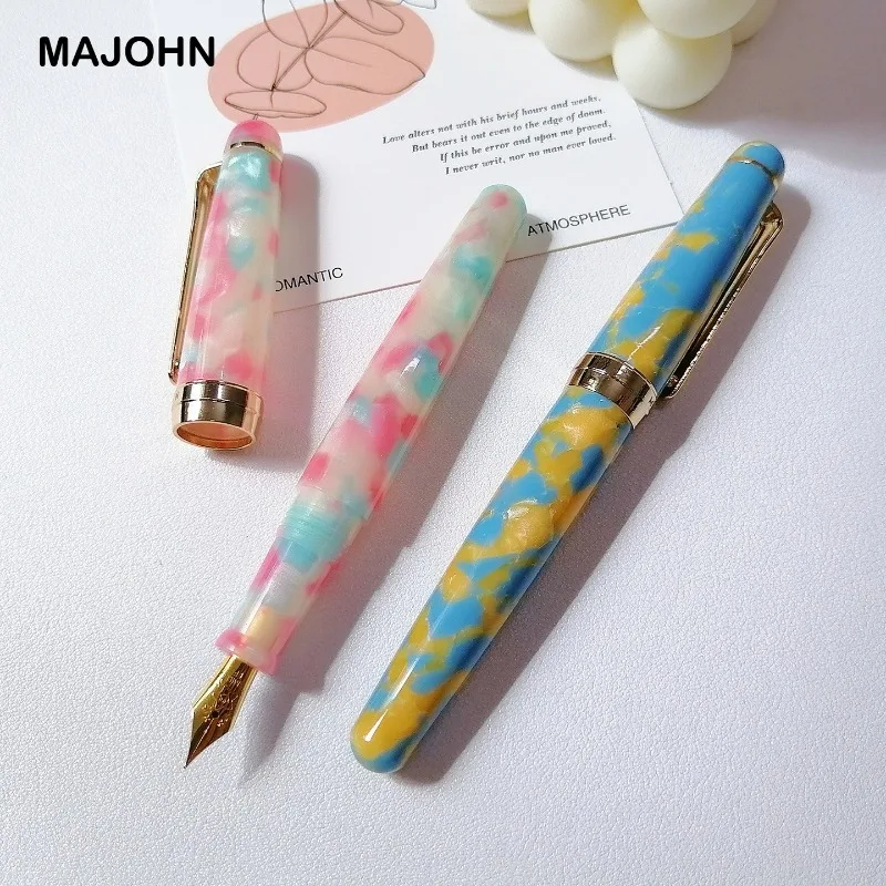 

MAJOHN S9 Final Acrylic Fountain Pen Colorful Smooth Writing Lightweight EF/F Nib Resin Pen Body Gift Stationery School Supplies