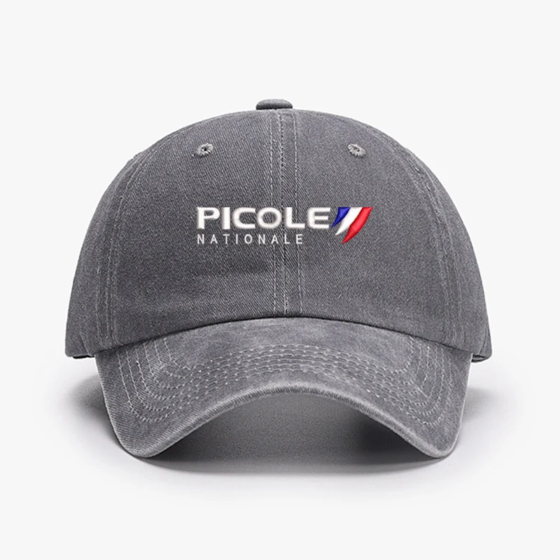 Fashion brand Embroidery France PICOLE NATIONALE soft Men Baseball Caps cotton washed Adjustable women sunbonnet Dad cap hat