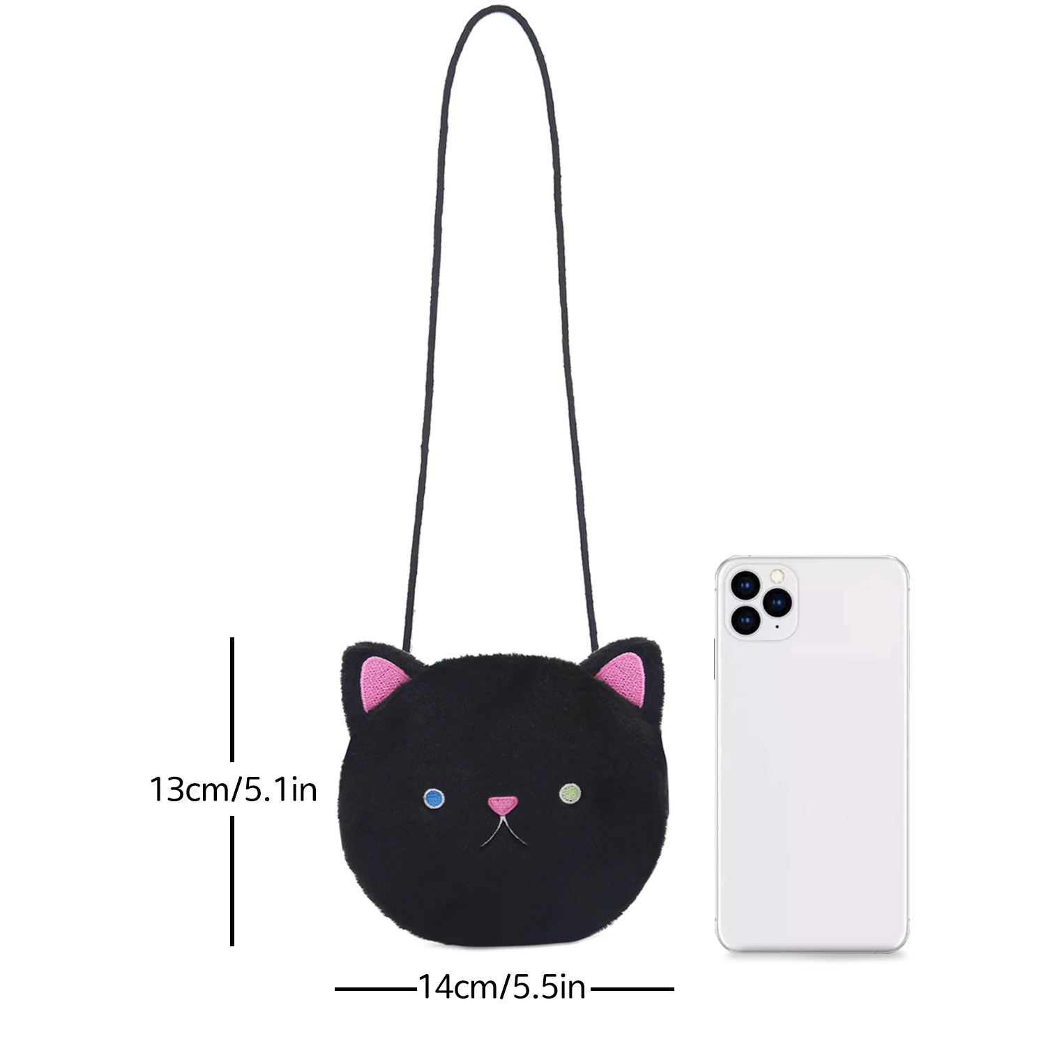 Cartoon Cute Cat Crossbody Bag Coin Wallet Boys and Girls Plush Material Mini Shoulder Bag