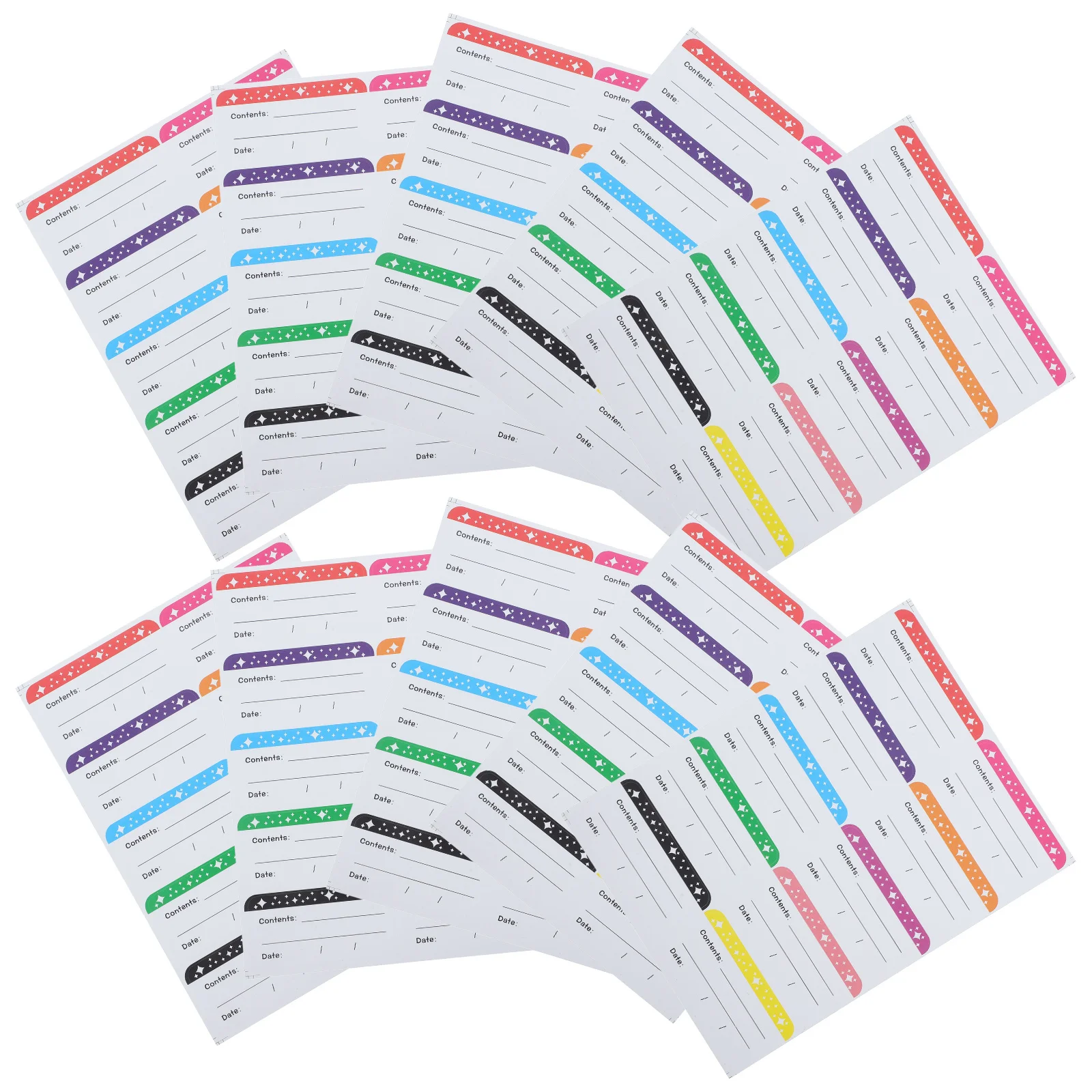 

50 Sheets Waterproof Food Storage Labels Removable Freezer Pantry Stickers for Refrigerator Food Container Labels