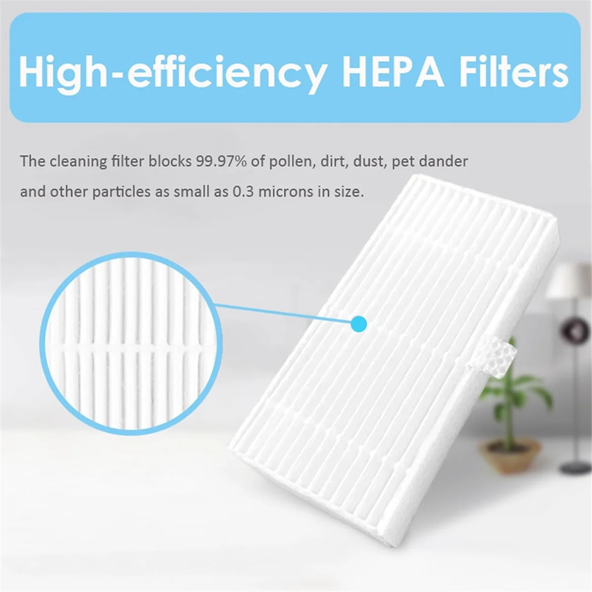 อะไหล่ตัวกรอง HEPA แบบซักได้20ชิ้นสำหรับหุ่นยนต์ VCR04W Midea ตัวกรองอะไหล่เครื่องดูดฝุ่น