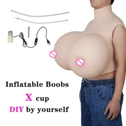 Silicone Huge Boobs X Cup DIY Inflatable Breast Forms S ZZZ Cup Male To Female for Crossdresser Cosplay