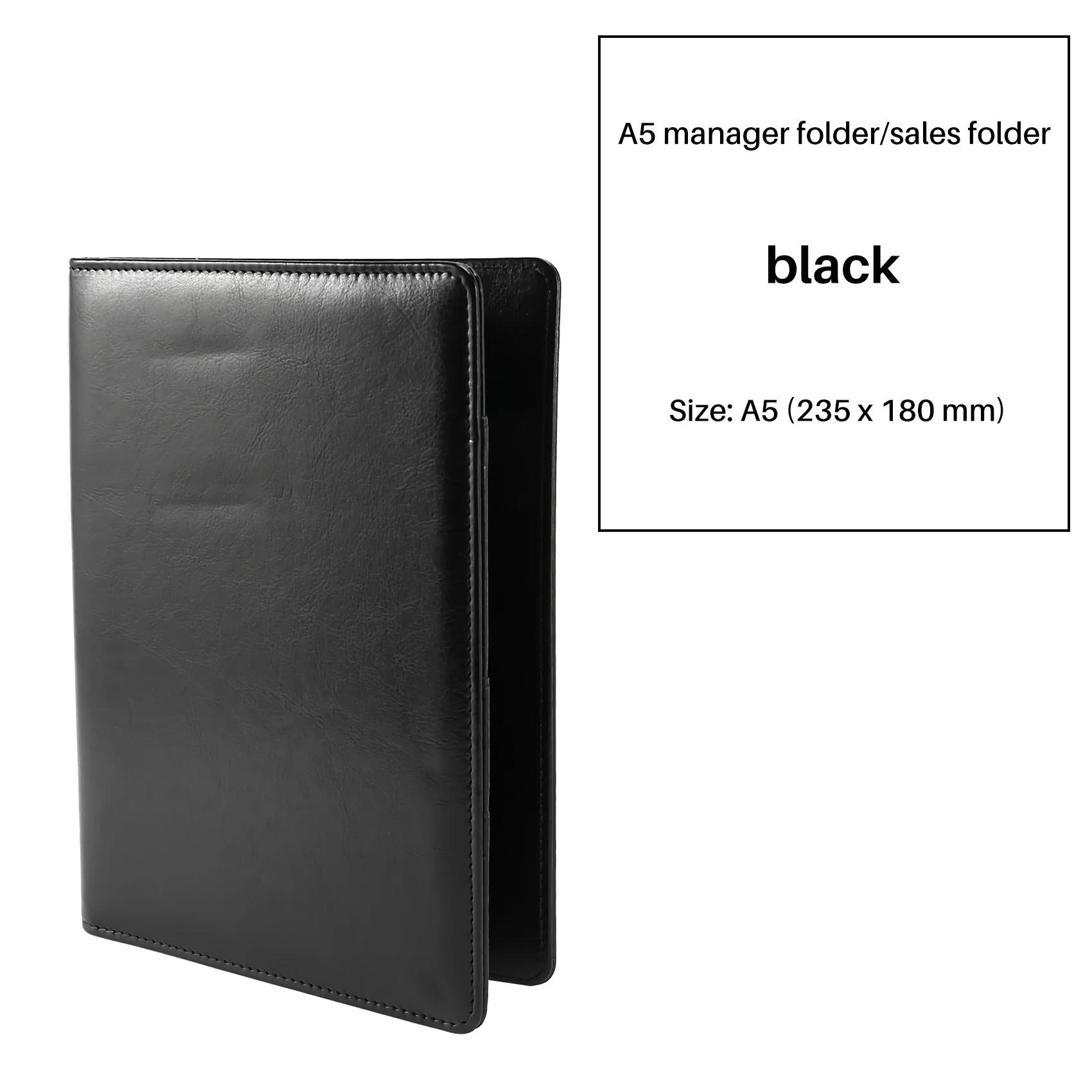 A5 Document Bag File Folder Clipboard Business Office Financial School Supplies (Black)