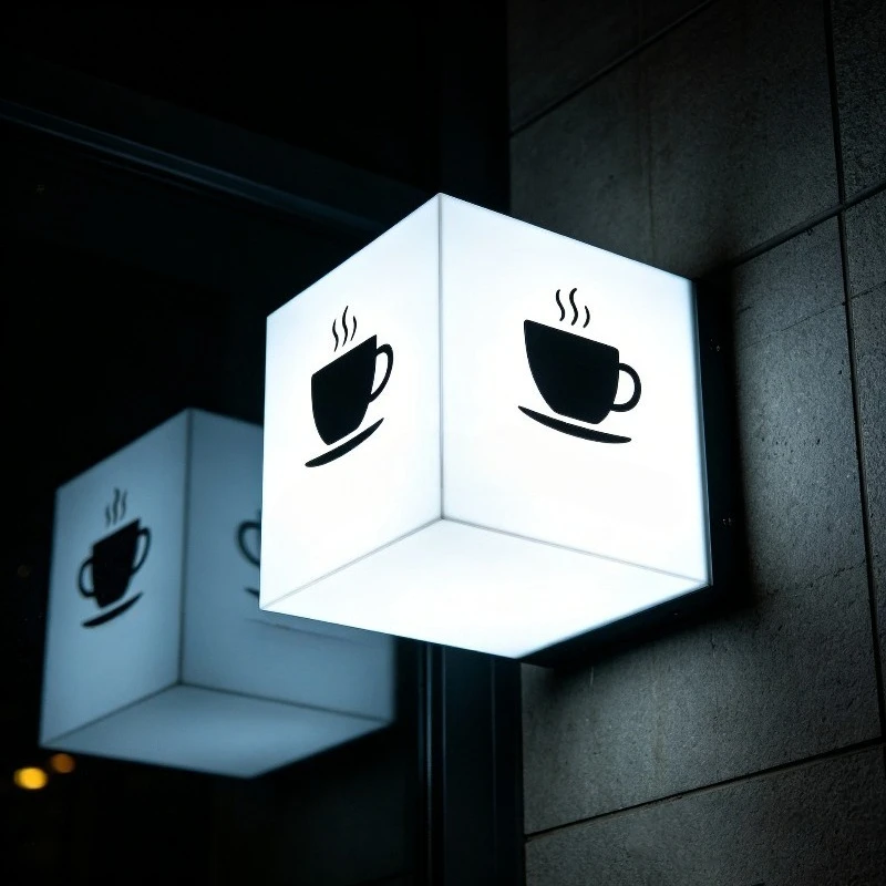 Deposit-Light box store door sign LED outdoor double-sided light box wall-mounted three-dimensional light box