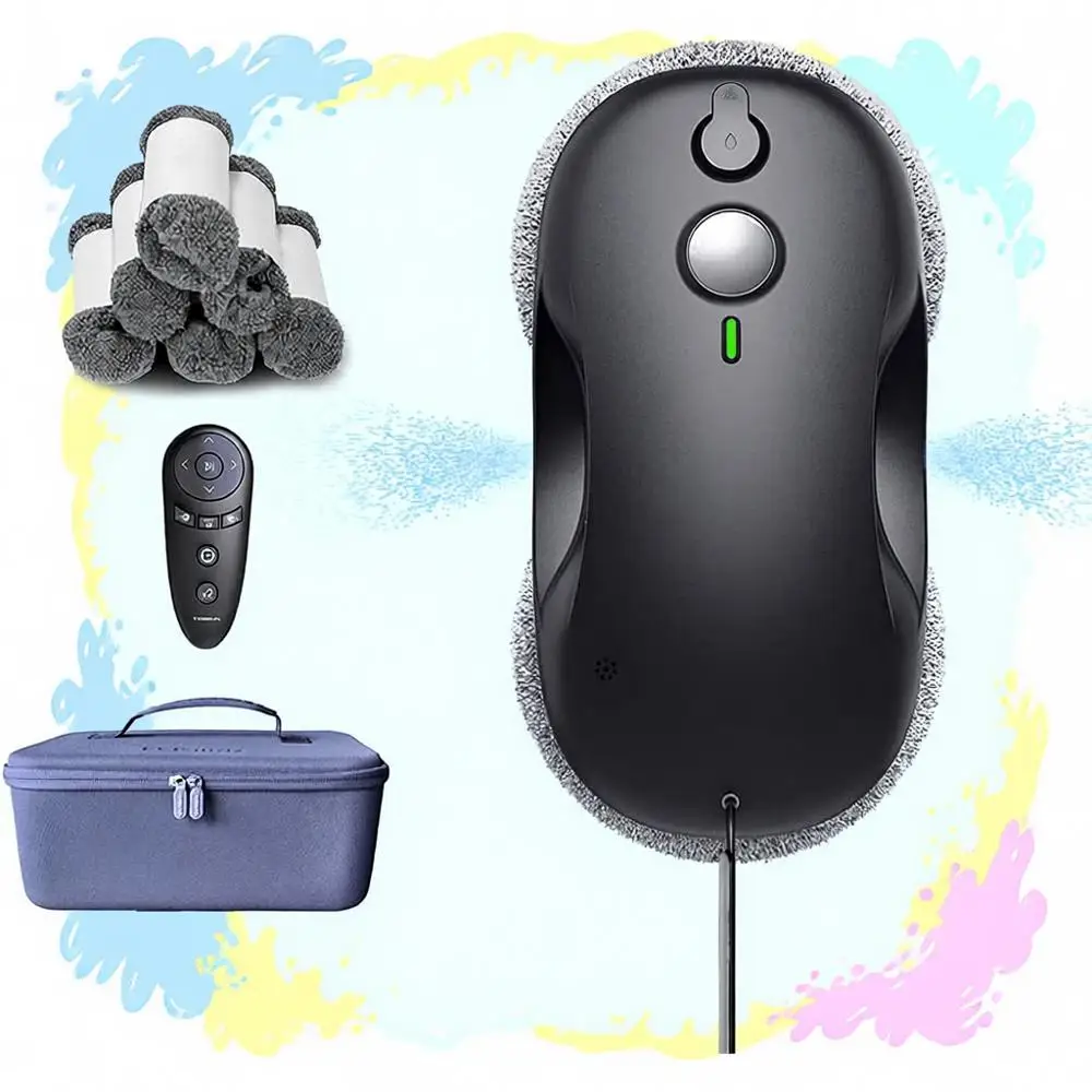 

W3 Window Cleaning Robot - Dual Direction Auto-Spray Smart Window Cleaner with Triple Saety System, Smart Navigation, Remote Con