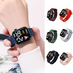 Men Women Watch Led Digital Sports Watch For Kids Boys Girls Square Big Dial Waterproof Silicone Men's Electronic Wristwatch