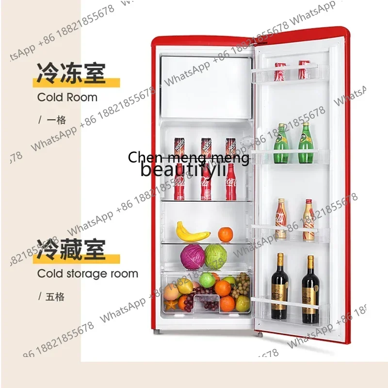 

Z189 A01 Retro refrigerator single door large capacity refrigerated and frozen small American home living room refrigerator