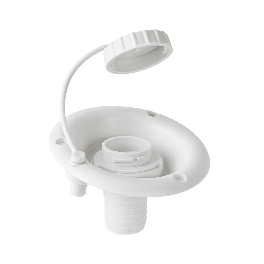 Recreational Vehicle Gravity Water Inlet with Vent Hole and Secure Hose Connector for Fresh Tank PP Material White Black