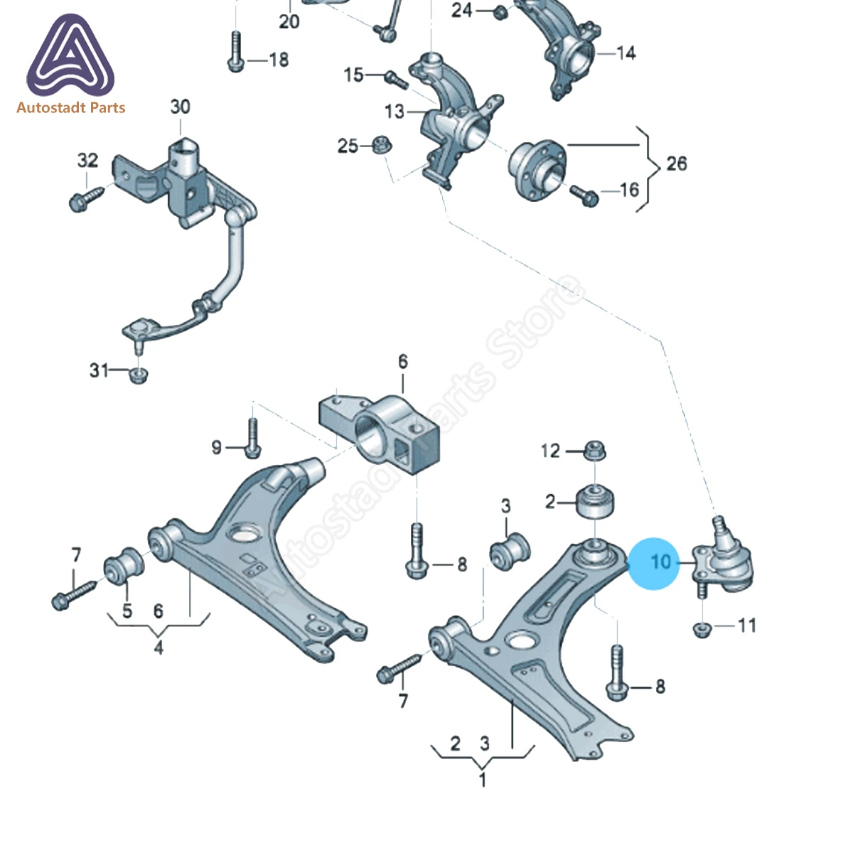 2PCS Suspension ball joint For Audi A3 Q3 Skoda Superb VW Tiguan beetle Caddy Golf 1K0407365C,1K0407366C,3C0407365A,3C0407366A