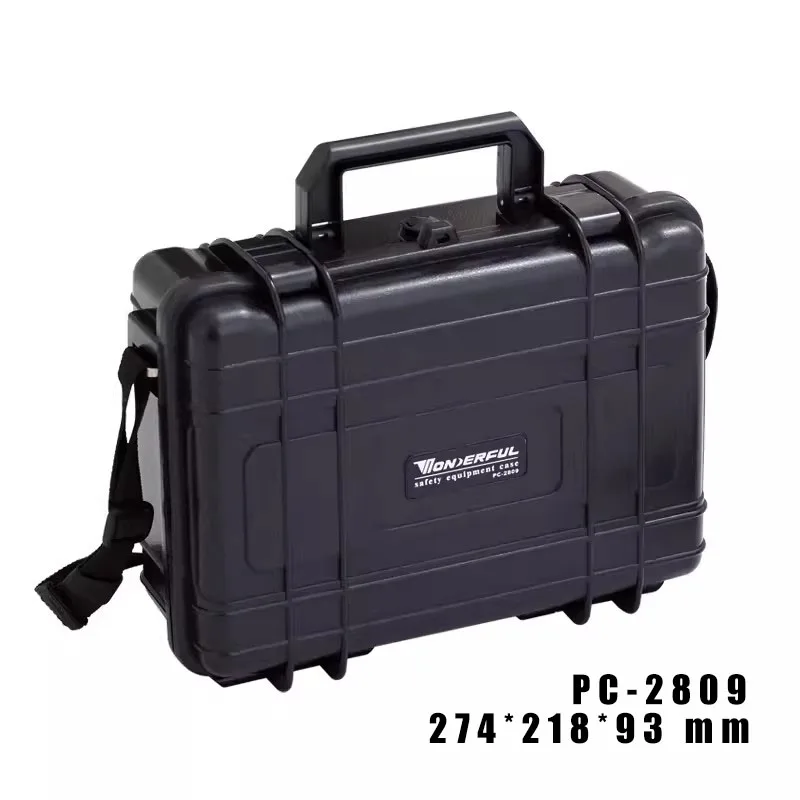 

274*218*93mm Plastic Tool Box Hard Carry Case Bag With Sponge Storage Bag Portable Organizer Waterproof Equipment Toolbox 2809