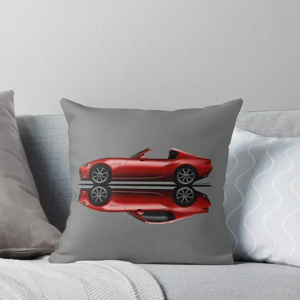 My drawing of the open and closed red open and closed RF roadster convertible Japanese sports car Throw Pillow